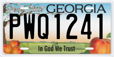 GA license plate PWQ1241