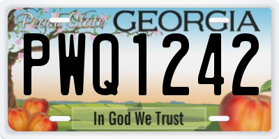 GA license plate PWQ1242