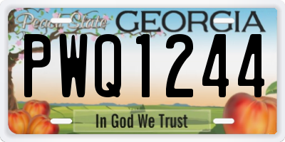 GA license plate PWQ1244