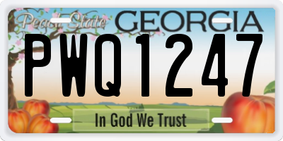 GA license plate PWQ1247