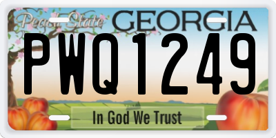 GA license plate PWQ1249