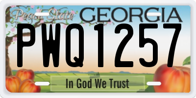 GA license plate PWQ1257