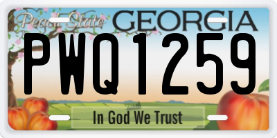GA license plate PWQ1259