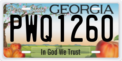 GA license plate PWQ1260