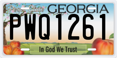 GA license plate PWQ1261