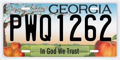 GA license plate PWQ1262