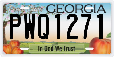 GA license plate PWQ1271