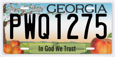 GA license plate PWQ1275