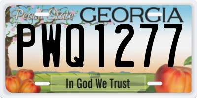 GA license plate PWQ1277