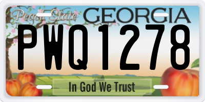GA license plate PWQ1278