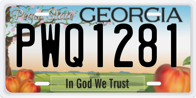 GA license plate PWQ1281