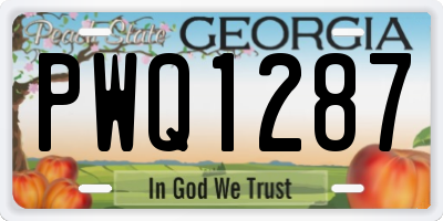 GA license plate PWQ1287