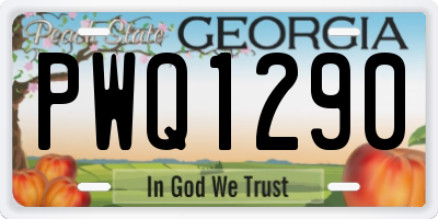 GA license plate PWQ1290