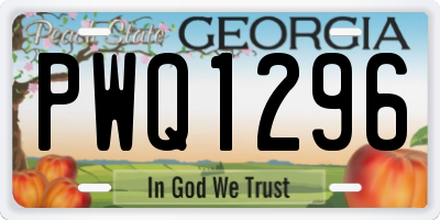 GA license plate PWQ1296