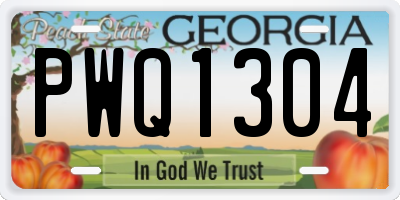 GA license plate PWQ1304