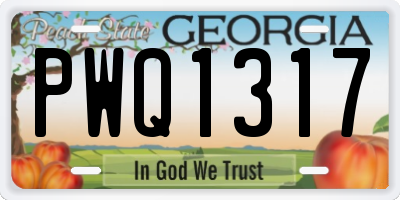 GA license plate PWQ1317