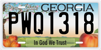 GA license plate PWQ1318