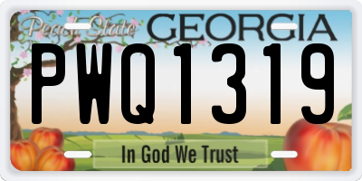 GA license plate PWQ1319