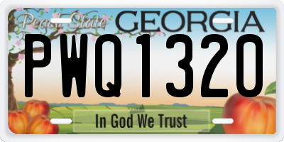GA license plate PWQ1320