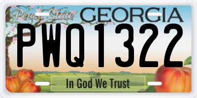 GA license plate PWQ1322