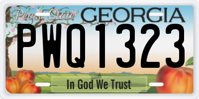 GA license plate PWQ1323