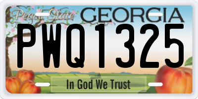 GA license plate PWQ1325