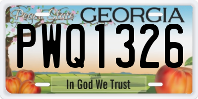 GA license plate PWQ1326