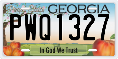 GA license plate PWQ1327