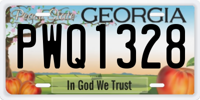 GA license plate PWQ1328