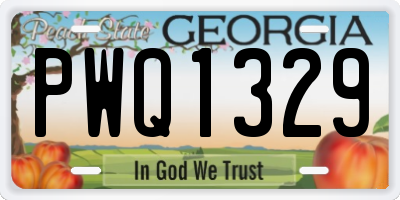 GA license plate PWQ1329