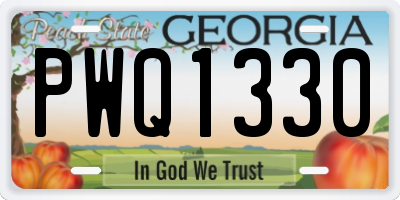 GA license plate PWQ1330