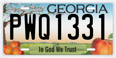 GA license plate PWQ1331