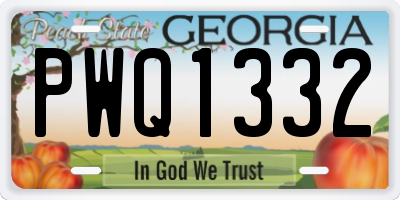 GA license plate PWQ1332