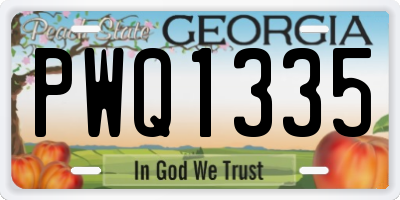 GA license plate PWQ1335