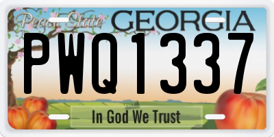GA license plate PWQ1337