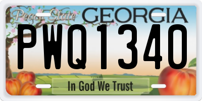 GA license plate PWQ1340