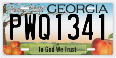 GA license plate PWQ1341