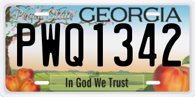 GA license plate PWQ1342