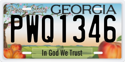 GA license plate PWQ1346