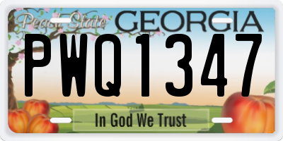 GA license plate PWQ1347