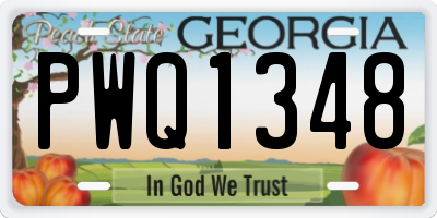 GA license plate PWQ1348