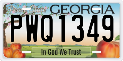 GA license plate PWQ1349