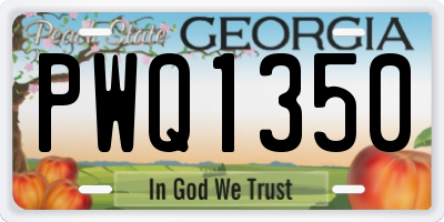 GA license plate PWQ1350