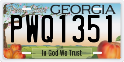 GA license plate PWQ1351
