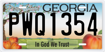 GA license plate PWQ1354