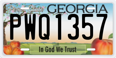 GA license plate PWQ1357