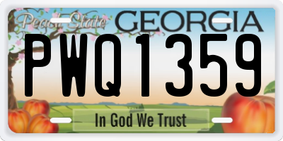 GA license plate PWQ1359