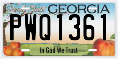 GA license plate PWQ1361
