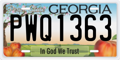 GA license plate PWQ1363