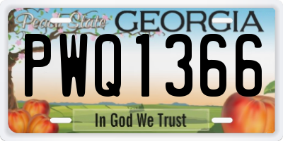 GA license plate PWQ1366